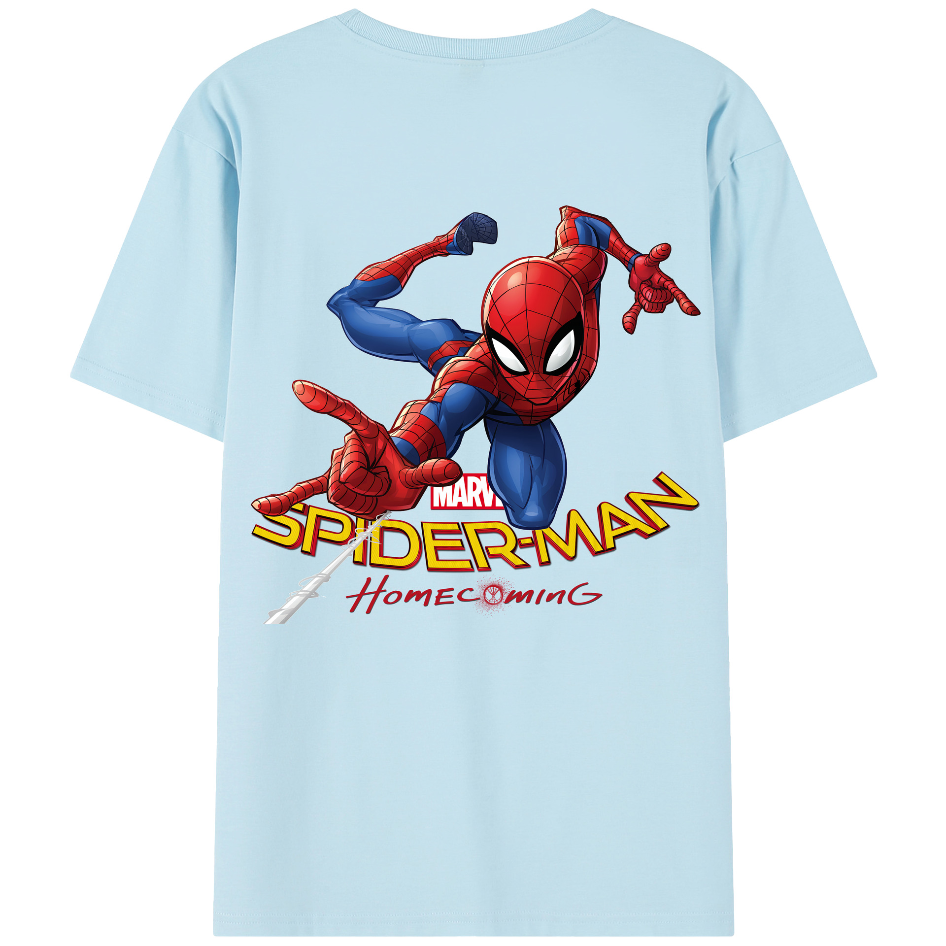 （画像用） Spider Man スパイダーマン 綿100％半袖Tシャツ（背面プリント）